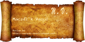 Maczák Vazul névjegykártya